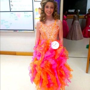 Ruffle flower girl pagent party dress